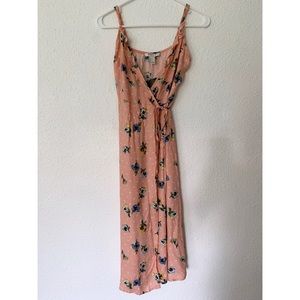 Forever 21 Pink Floral Wrap Dress